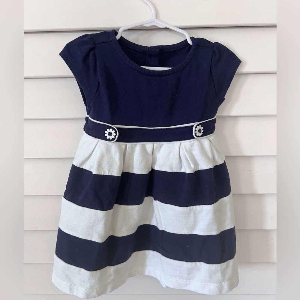Gymboree Navy and White Striped Dress